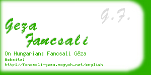 geza fancsali business card